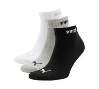 PUMA Unisex Puma Quarter 3 Pair Pack Assorted Socks, Grey/White/Black, 11-Sep UK