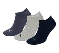 PUMA Unisex Puma Sneaker Socks 3 Pair Pack Navy Grey Nightshadow Blue 6 8 UK, Navy/Grey/Nightshadow Blue, 8-Jun UK, one size