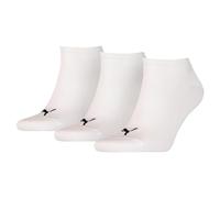 PUMA Unisex Plain Sneaker Trainer Socks 3 Pack, White, size 9-11