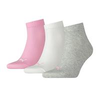 PUMA Unisex Puma Unisex 3p Quarter Plain Sock, Multicoloured (Prism Pink), 6 8 UK