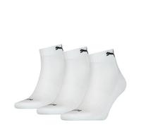 PUMA Unisex Cushioned Quarter Socks 3 Pack, White, size 2.5-5