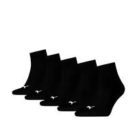 PUMA Unisex Quarter Plain, Black-New, 39-42 (Pack of 5)