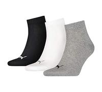 Puma Unisex Quarter Plain Sock 3 Pack Multi