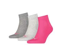 Puma Quarter Training Socks (3 Pairs) 2.5-5 Pink/Grey/Charcoal 2.5-5 Pink/Grey/C