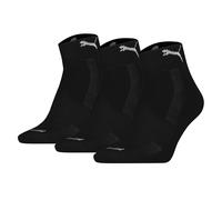 Puma Unisex Quarter Socks, 3-Pack - Cushioned Quarter 3P, Logo, Solid Color