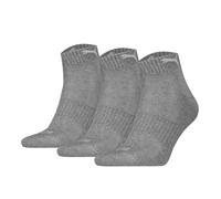 Puma Unisex Quarter Socks, 3-Pack - Cushioned Quarter 3P, Logo, Solid Color