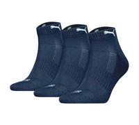 Puma Unisex Quarter Socks, 3-Pack - Cushioned Quarter 3P, Logo, Solid Color