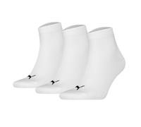 Puma Unisex Quarter Socks, 3-Pack - Quarter Plain 3P, Logo, Solid Color