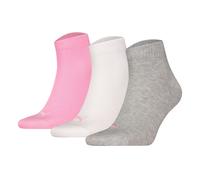 Puma Unisex Quarter Socks, 3-Pack - Quarter Plain 3P, Logo, Solid Color