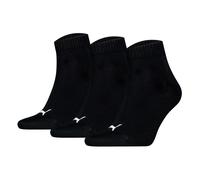 Puma Unisex Quarter Socks, 3-Pack - Quarter Plain 3P, Logo, Solid Color