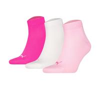 Puma Unisex Quarter Socks, 3-Pack - Quarter Plain 3P, Logo, Solid Color