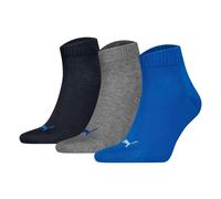 Puma Unisex Quarter Socks, 3-Pack - Quarter Plain 3P, Logo, Solid Color
