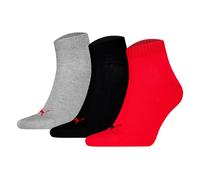 Puma Unisex Quarter Socks, 3-Pack - Quarter Plain 3P, Logo, Solid Color