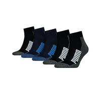 Puma Quarter Socks, Blue/Black, 35/38 (Pack of 5)