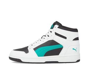 PUMA Unisex Rebound LayUp Mid-Top Black/White/Green 369573-26 7.5