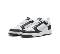 PUMA Unisex Rebound V6 Low Sneaker, Black-Peaceful Blue White, 7 UK