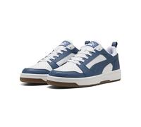PUMA Unisex Rebound V6 Low Sneaker, White-Dark Indigo-Gum, 12 UK