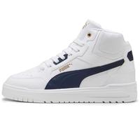PUMA Unisex Shuffle Downtown MID Sneaker, White Navy Gold, 7 UK