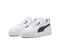 PUMA Unisex Shuffle Downtown Sneaker, White-New Navy Gold, 8 UK