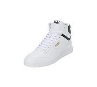 PUMA Unisex Shuffle MID Sneaker, White White Black Team Gold, 4 UK