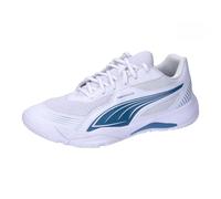 PUMA Unisex SOLARFLASH III Indoor Court Shoe, White-Blue Horizon, 8 UK