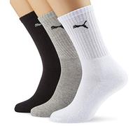 PUMA Unisex Sport 3p Socks, Grey/White/Black-grey/White/Black, 38 UK