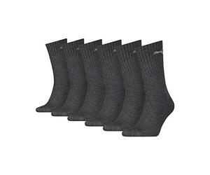 Puma unisex sport cush crew socks, 6 pack, Unisex, 201 - anthracite, 43-46