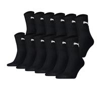 Puma Unisex Sports Socks 12-Pack Short Crew Socks ECOM Logo Solid Black/White