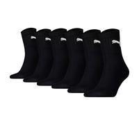 Puma Unisex Sports Socks, 6 Pairs - Short Crew Socks, Tennis Socks, Plain