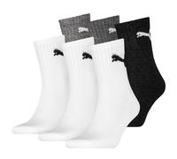 Puma Unisex Sports Socks, 6 Pairs - Short Crew Socks, Tennis Socks, Plain