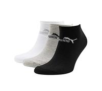 PUMA Unisex Ss022m Puma Sneaker Socks 3 Pair Pack gray white black 2 5 UK, Grey/White/Black, 2.5 - UK, one size