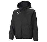 Puma teamLIGA All-Weather Junior Football Jacket Colour: Black, Size: 13-14 years
