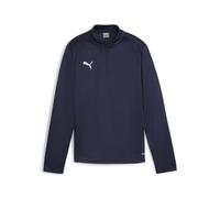 PUMA Unisex Teamgoal Training 1/4 Zip Slim Fit Top, Puma Navy-puma White-Persian Blue, 128 EU