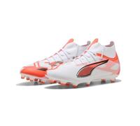 PUMA Unisex Ultra 5 Match+ FG/AG Soccer Shoe, White Black-Glowing RED, 6.5 UK