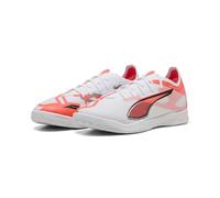 PUMA Unisex Ultra 5 Match IT Soccer Shoe, White Black-Glowing RED, 3.5 UK