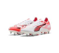 PUMA Unisex Ultra 5 Match MXSG Soccer Shoe, White Black-Glowing RED, 10 UK