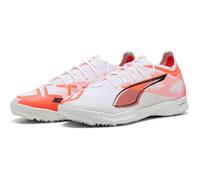 PUMA Unisex Ultra 5 PRO CAGE Soccer Shoe, White Black-Glowing RED, 13 UK