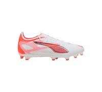 PUMA Unisex Ultra 5 PRO FG/AG Soccer Shoe, White Black-Glowing RED, 11 UK