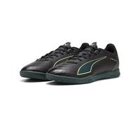 PUMA Unisex Ultra 6 Play Indoor Training Football Boots, PUMA Black-Fizzy Light-Green Terrain, 6 UK