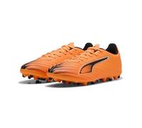 PUMA Unisex Ultra 6 Play Multi-Ground Football Boots, Heat Fire-PUMA Black-Glowing Red, 10 UK