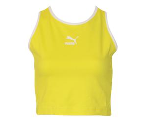 Puma Unisex Womens/Ladies Classics Cropped Tank (Blazing Yellow) - Yellow/White - Size Large