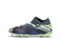 PUMA Unisex Youth Future 7 Match FG/AG JR Soccer Shoe, Gray Skies-PUMA White-Fizzy Apple, 3 UK