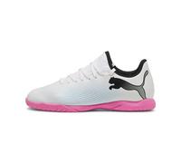 Puma Unisex Youth Future 7 Play It Jr Soccer Shoes, Puma White-Puma Black-Poison Pink, 10 UK