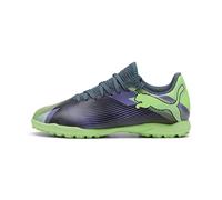 PUMA Unisex Youth Future 7 Play TT JR Soccer Shoe, Gray Skies-Elektro Purple-Fizzy Apple-PUMA White, 5 UK