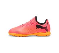 Puma Unisex Youth Future 7 Play Tt Jr Soccer Shoes, Sunset Glow-Puma Black-Sun Stream, 3.5 UK