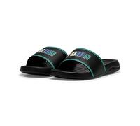Puma Unisex Youth Popcat 20 Ready, Set, Better Jr Slide Sandals, Puma Black-Puma Black-Sparkling Green, 4 UK