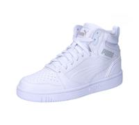 Puma Unisex Youth Puma Rebound V6 Mid Jr Sneakers, Puma White-Cool Light Gray, 3.5 UK