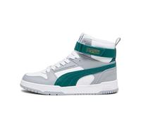Puma Unisex Youth Rbd Game Jr Sneakers, Puma White-Malachite-Cool Mid Gray-Gold, 4 UK