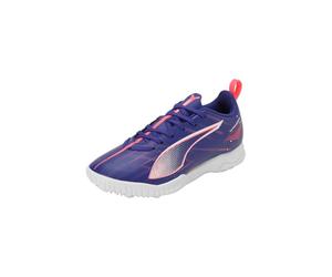 PUMA Unisex Youth Ultra 5 Play TT JR Soccer Shoe, Lapis Lazuli-PUMA White-Sunset Glow, 2.5 UK