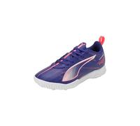 PUMA Unisex Youth Ultra 5 Play TT JR Soccer Shoe, Lapis Lazuli-PUMA White-Sunset Glow, 4 UK